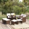 VidaXL Garden Dining Furniture and Cushions 9 Pcs Dining Room Furniture Table and Dining Chairs Terrace Patio 3095514