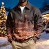 Men's Casual Christmas Print Collared Sweatshirt