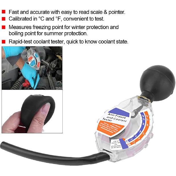 Antifreeze Tester, Coolant Tester Quality Dial Type Test Anti Freeze Densitometer Coolant Tester Accessory for Automobiles Checking Liquid
