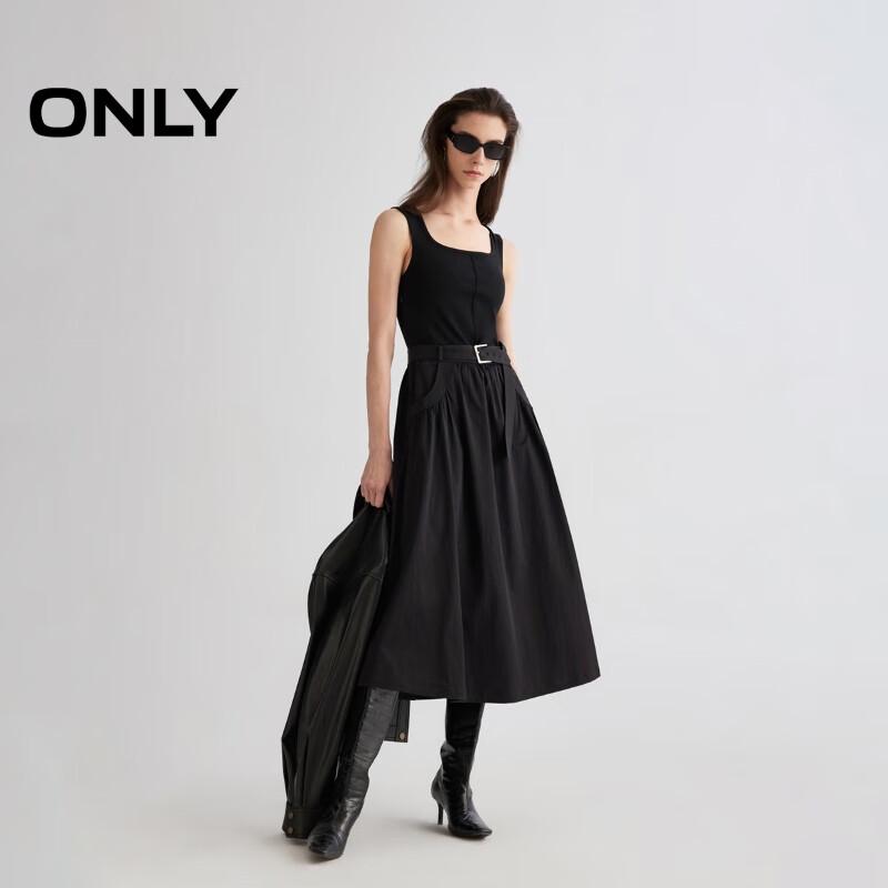 ONLY 2025 Spring Square Neck Patchwork A-Line Long Dress