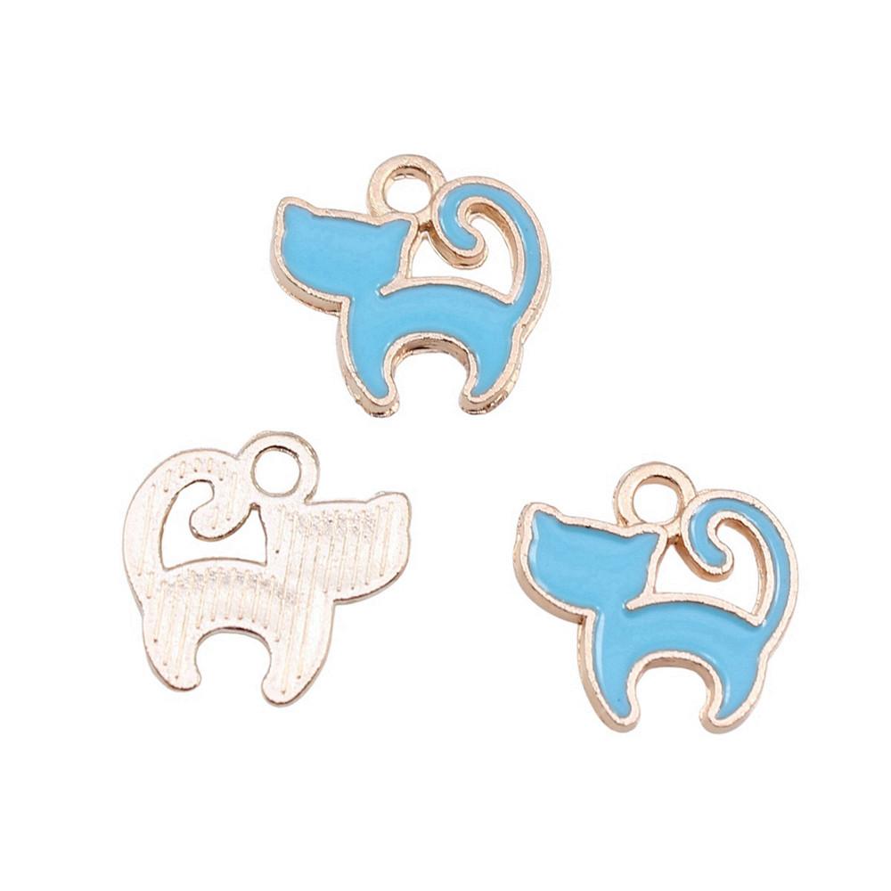 Enamel Charms Cats Pendants For Cute Pet Lover Jewelry Making Accessories