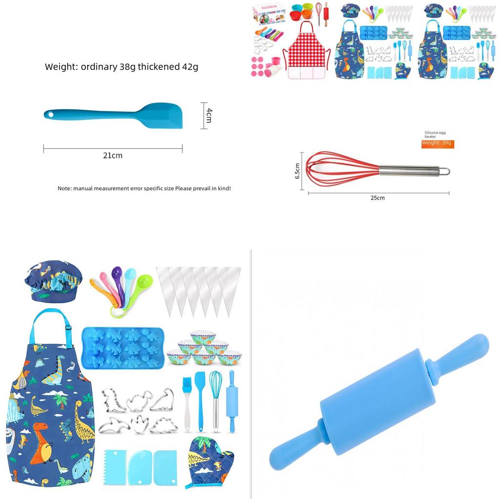 Colorful 31 Piece Dinosaur Kitchen Baking Set For Kids Interactive Family Fun Toys
