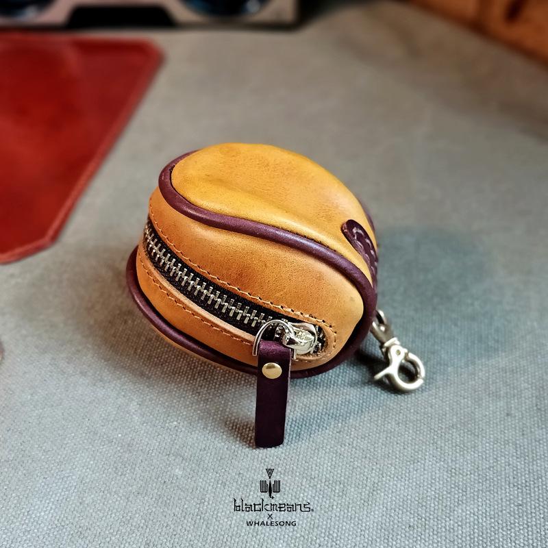 

Кошелек для монет из кожи растительного дубления в стиле ретро: Чехол для хранения наушников из натуральной коровьей кожи с масляным воском