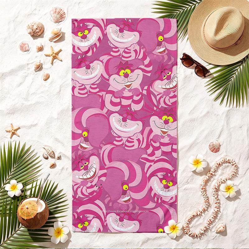 Cheshire Cat Soft Beach Towel Stylish Beach Pool Towel for Summer Seaside Vacation Travel