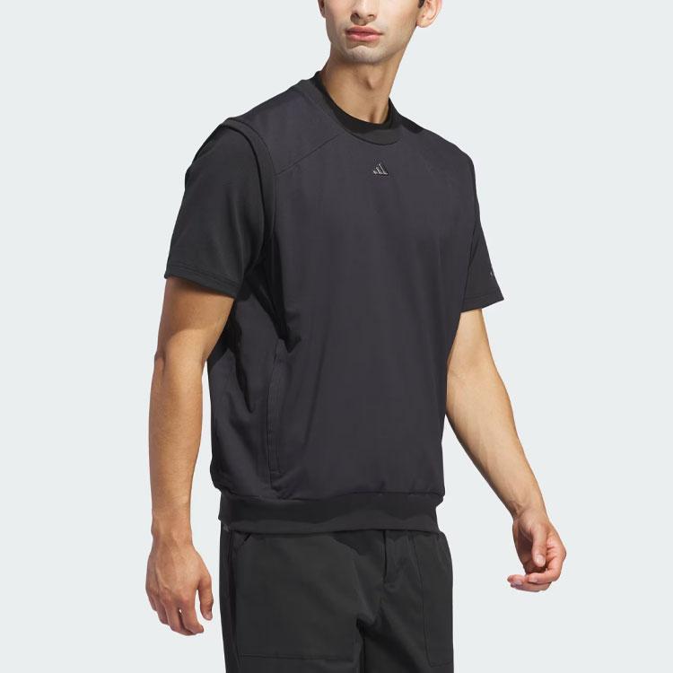 Adidas Go-To Vest Letter Pattern Print Round Neck Sleeveless Top Men Tops Black IU4714