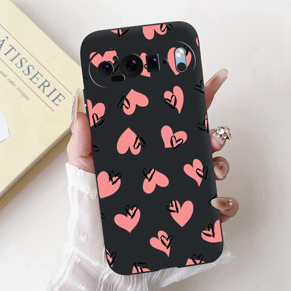 Fashion Painting Phone Case For Google Pixel 9 Pro 9A Black Silicone Soft Cover For Google Pixel9 9A 9Pro Cases Bumpers