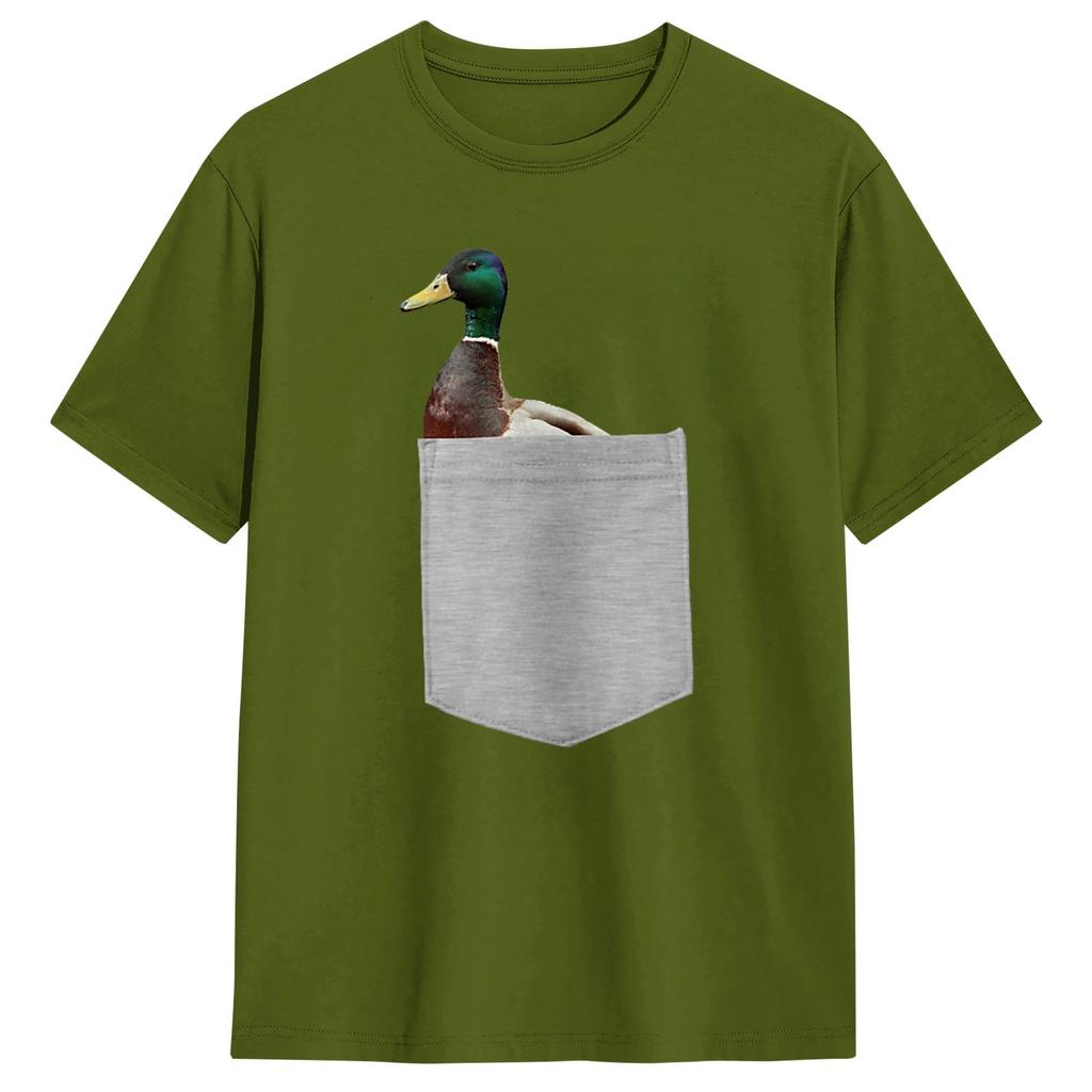 Your Pocket Funny Mallard Duck Peeking Ou T Shirt Unisex Y2K Casual T Shirts Summer O Neck Fashion Tees Print Oversized Tops