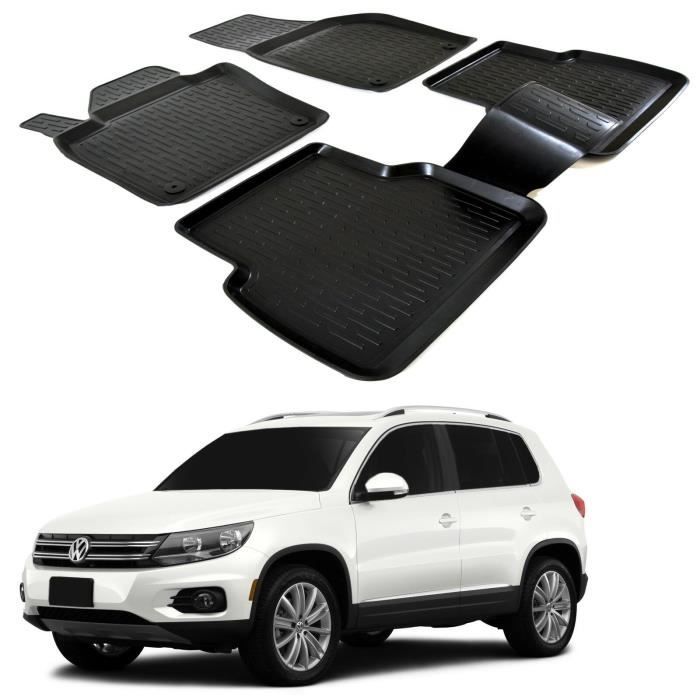 Tapis de sol 3D - SCOUTT - Volkswagen Tiguan 1 - Caoutchouc Premium - Noir - Sur mesure