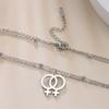 Collane Choker Cazador per Donna Simbolo Lesbico Pendente Acciaio Inossidabile Doppia Catena Collana Moda LGBT Gioielli 2026 Nuovo