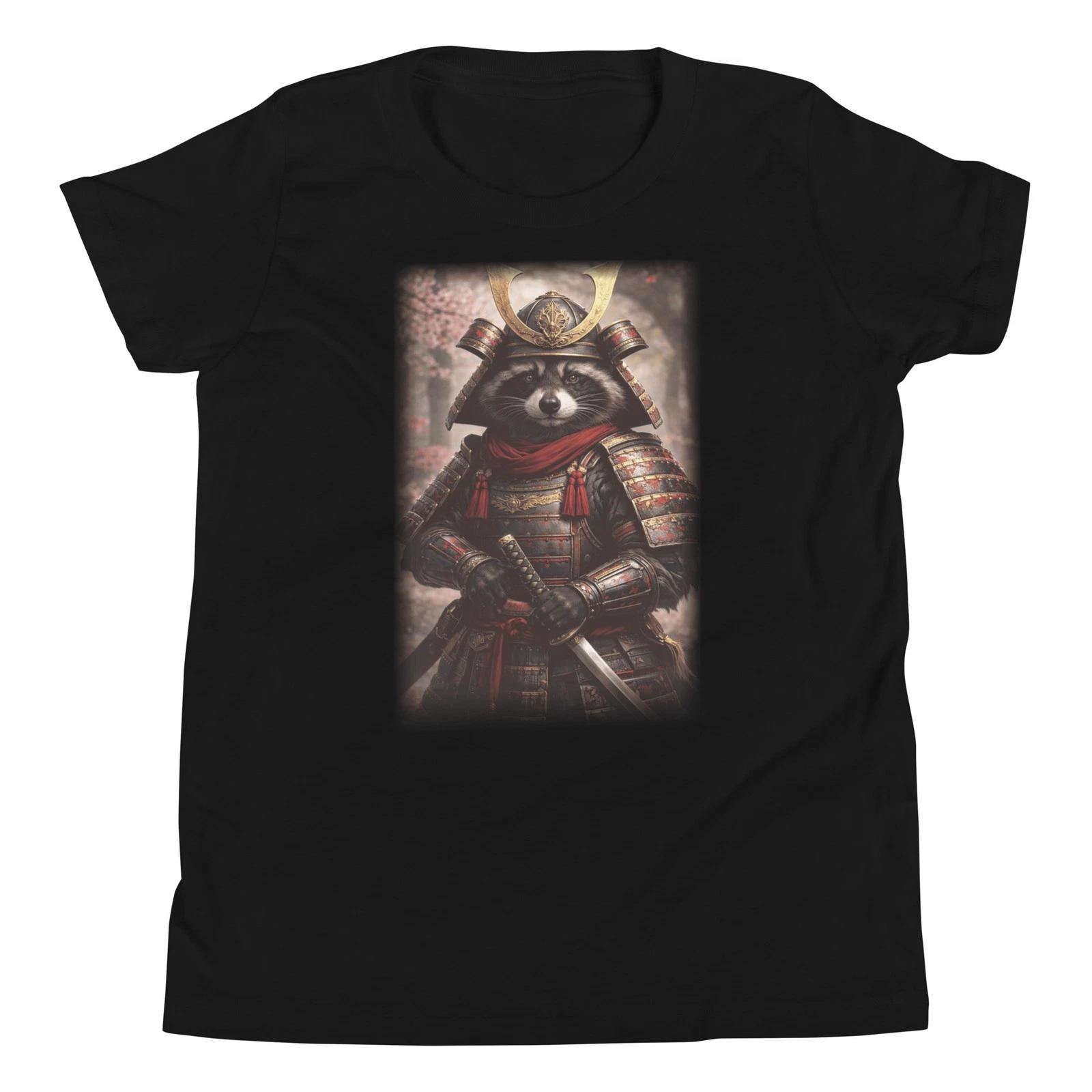Samurai Raccoon Warrior Japanese Funny Animal Graphic Youth T-Shirt 110