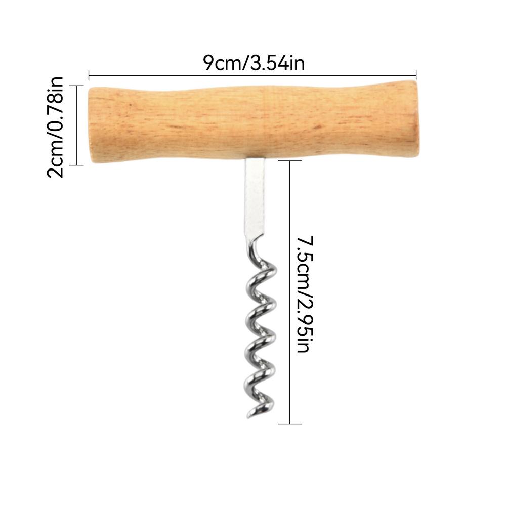 

Штопор для вина с деревянной ручкой, штопор из нержавеющей стали, открывалка для бутылок вина, простая новинка, забавная, симпатичная, винная открывалка из дерева