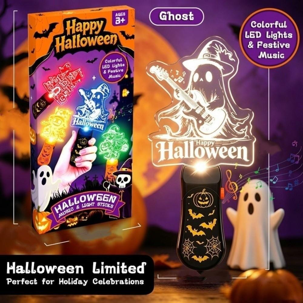Halloween Lamp LED Glow Sticks with Sound Santa Claus Mini Handheld Night Lights Christmas Party