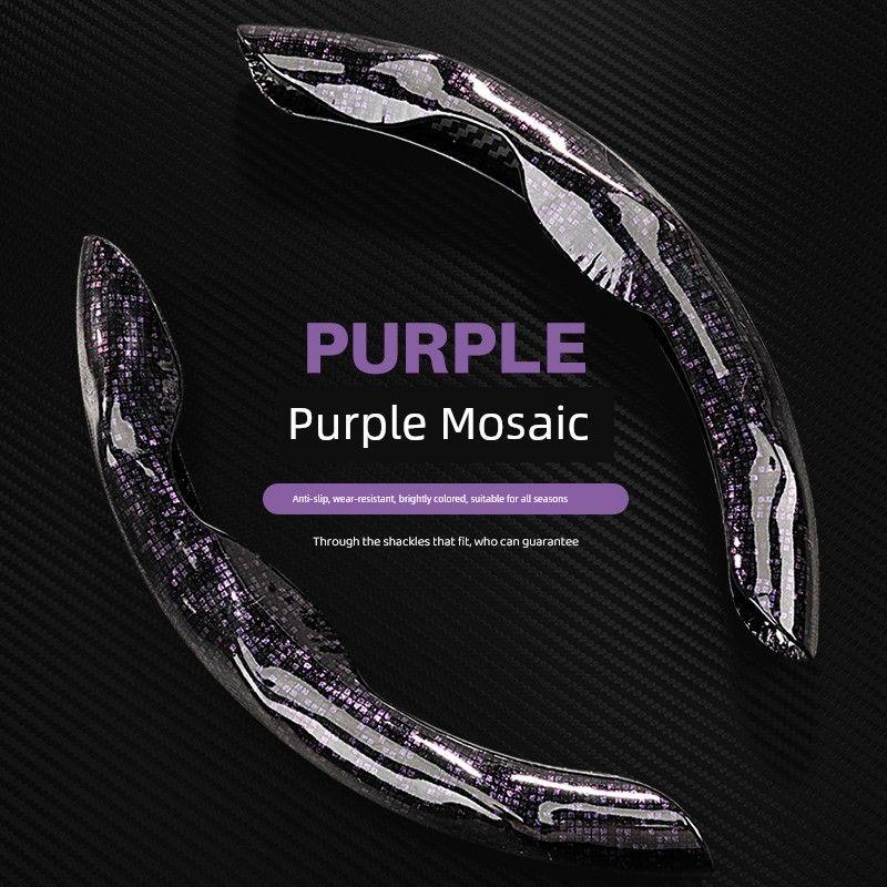 Car Steering Wheel Cover Ultra-Thin Luxury High end Colorful Mosaic Four Seasons Universal Non-Slip Card Handle Cover for Men and Women