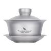 Boundless Voyage Titanium Gaiwan Chinese Tea Set, 125ml Full Capacity, Double-Walled Tea Bowl, Heat-Resistant, Insulated, Ultra-Lightweight, Rust-Resi
