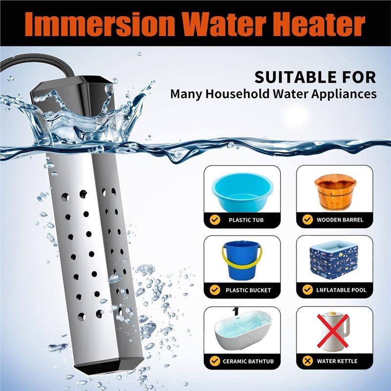 YCOC-2000W Immersion Water Heater Constant Temperature Model Electric Submersible Water Heater Stainless Steel Guard Cover