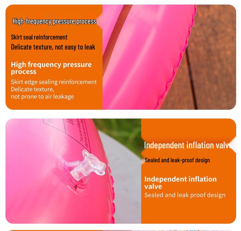 Inflatable Flamingo Swimming Ring with Sequins - Thickened Water Ride-On