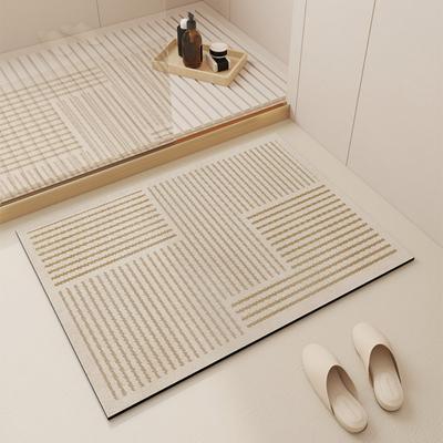 Creme-Stil Kieselgur Anti-Rutsch-Fußmatte, Badezimmer, Eingangsteppich, Wasserabsorbierende Fußmatte, Heimdekoration