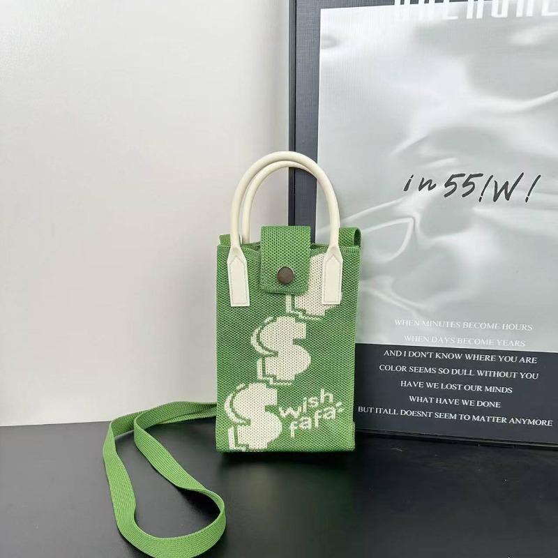 Mobile phone bag flower knitted bag niche versatile shoulder messenger bag trendy tote bag flower knitting