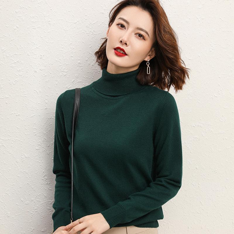 Women S High Neck Long Sleeve Loose Fit Pullover Knit Sweater Winter Base Layer