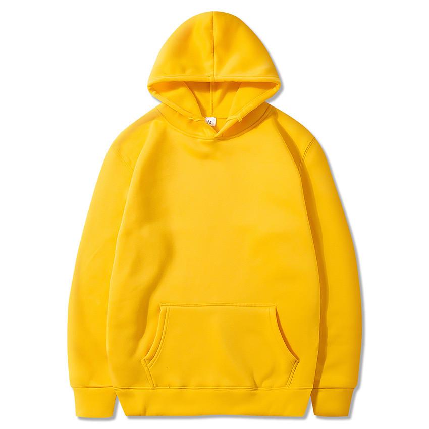 Unisex Fleece-Lined Thick Hooded Jacket - Solid Color, Trendy Autumn/Winter Style, Custom Logo Printing