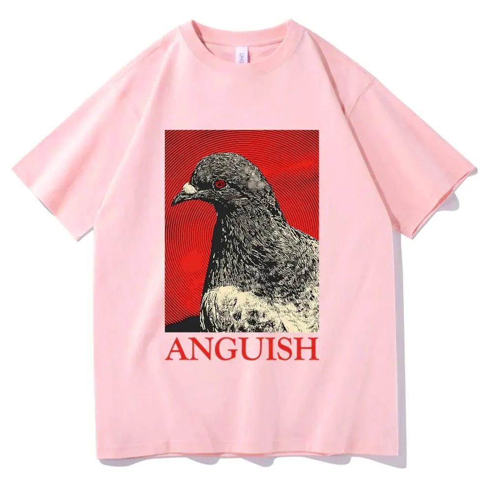 Anguish Tshirt Cute Funny Meme Pigeon Print T Shirts Summer Women Casual Short Sleeve Tshirt Vintage Tees