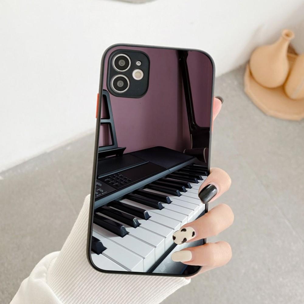 Custodia per Telefono con Strumento Musicale Chitarra Pianoforte Per IPhone 14 11 12 13 Mini Pro Max 8 7 Plus X XR XS MAX Copertura Traslucida Opaca