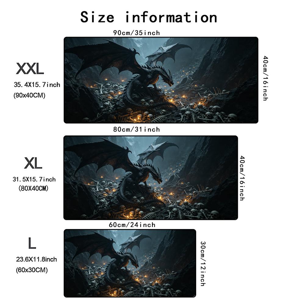 Blood Moon Dragon Mouse Pad Large Computer Office Game Table Mats Rubber Antislip Gaming Keyboard Mousepad Long Desk Pads 40x90