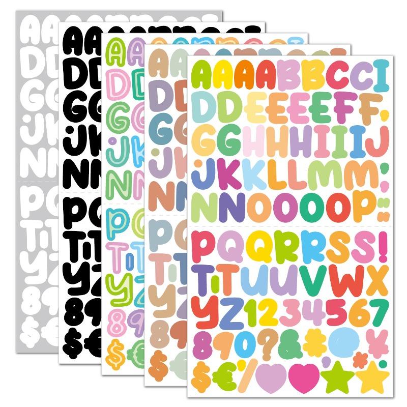15 Sheets Colorful Letter Stickers, Self-Adhesive vinyl Alphabet Number Sticker For Mailbox,Sign Door, Business, Address Number