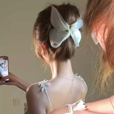 Alec Tulle Butterfly Hairpin Simple Versatile Sweet Plate Hairpin Fashion Temperament Advanced Hair Accessories Women