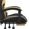 Gaming Chair with Footrest Swivel Black & Gold PU Leather
