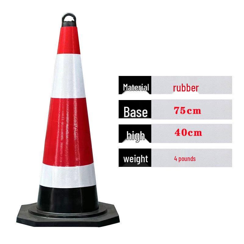 Reflective Rubber Traffic Cone - 70cm & 90cm Conical Isolation Barrier for Road Construction
