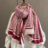 180*65 Thick Warm Winter Scarf Design Print Women Cashmere Pashmina Shawl Lady Wrap Scarves Knitted Men Foulard Blanket