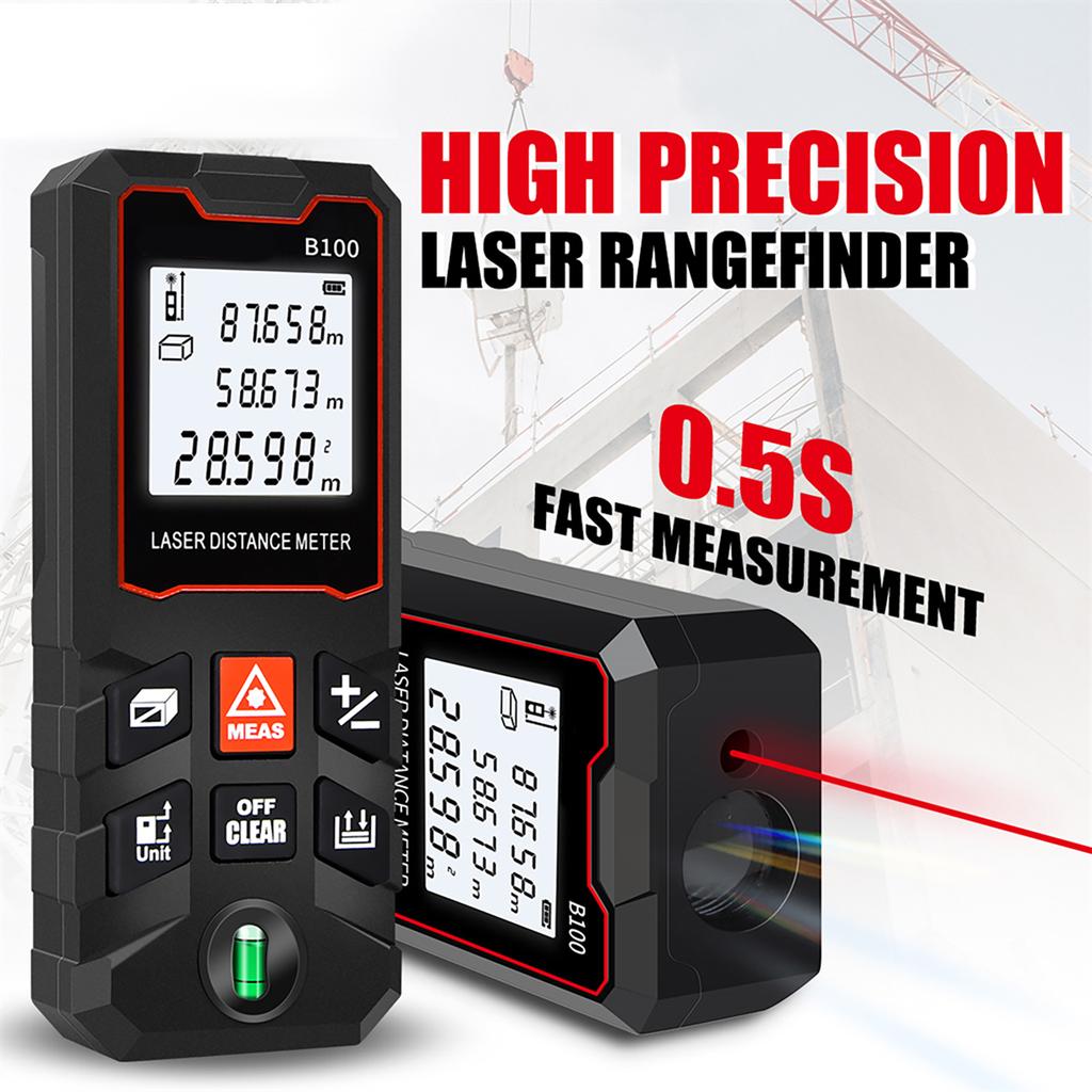 40m Msure LCD Digital Distance Meter with Bubble Range Finder Distance/ Ar/ Volume/ Pythagorn Msuring Tool Unit ing