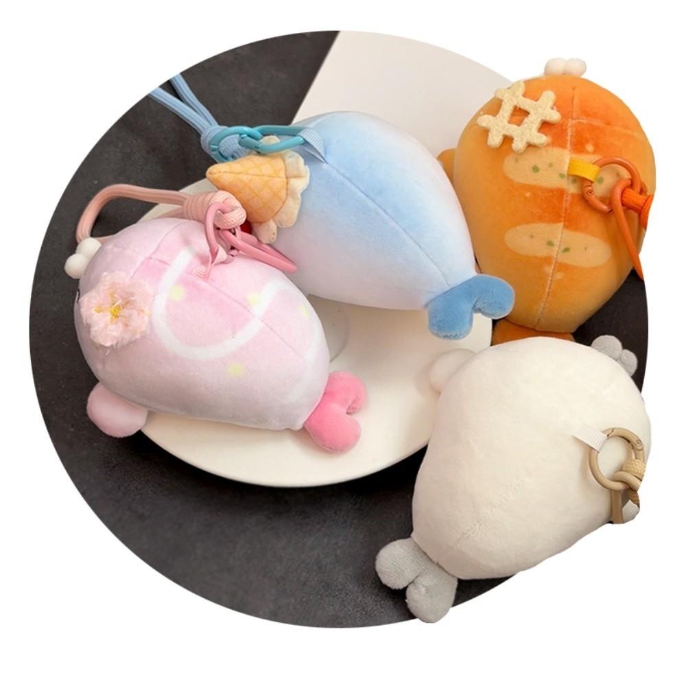 Ice Cream Seal Keychain Sakura Toast Seal Keyring Kawaii Sea Dog Pendant  Hanging Decoration