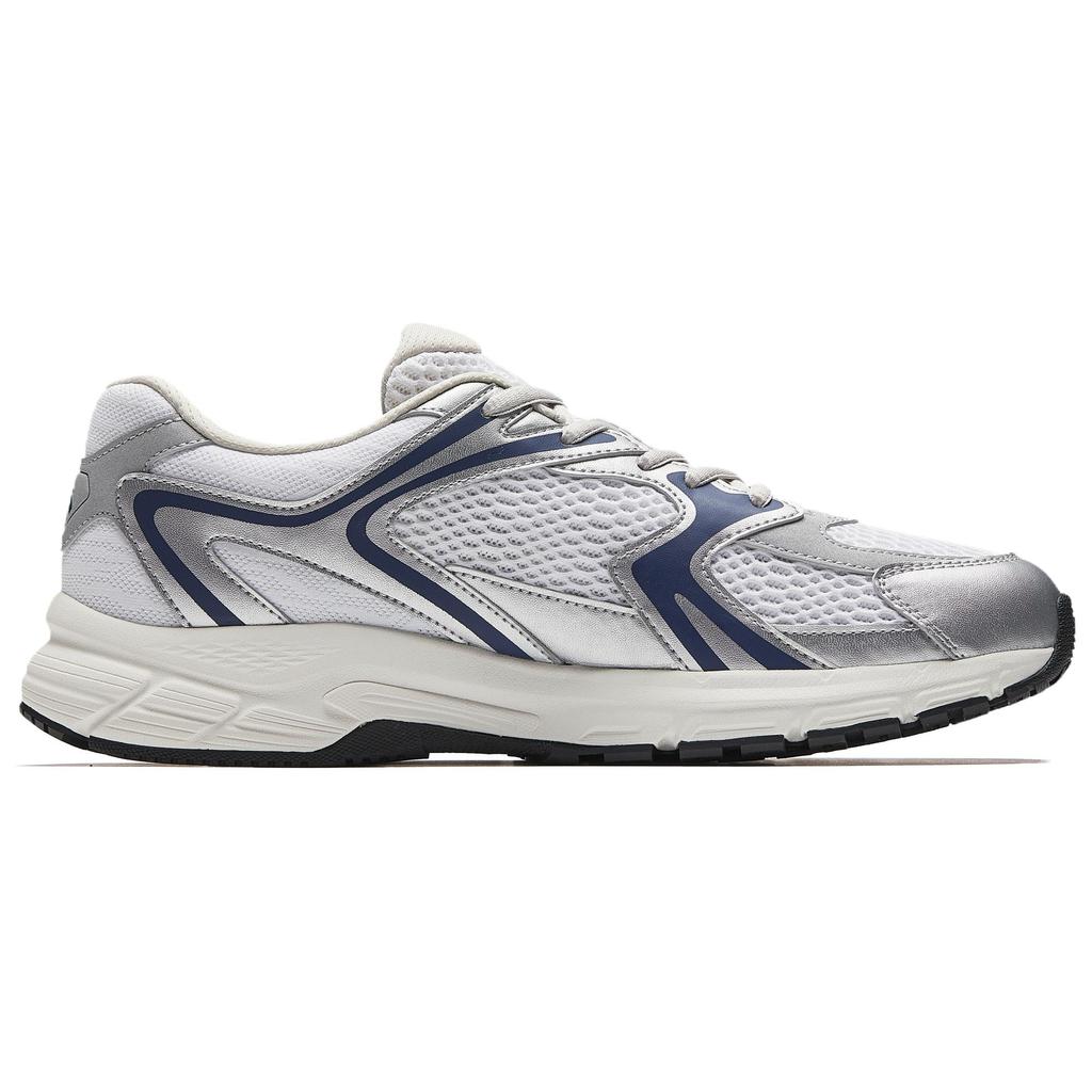 New ANTA Running Shoes Men's Low Top Pure White, Silver, Dark Nautical Blue 912535592-5