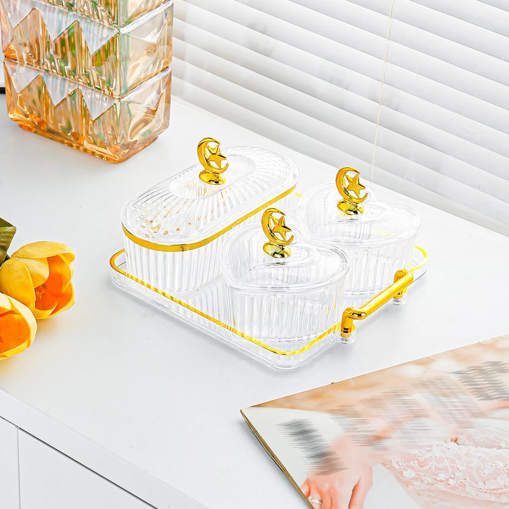 Middle Eastern Festival Fruit Tray Living Room Transparent Refreshment Tea Table Snacks Place Plate Candy Snack Plate