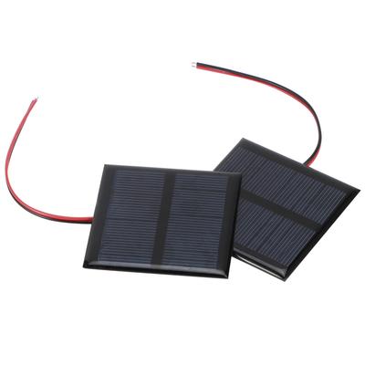 2 Stück 5,5 V 0,6 W Verkabeltes Solarpanel Multifunktionales Tragbares Mini-Solarboard Polysilizium