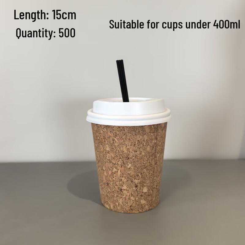 Shixun Individually Wrapped 15cm Black Pointed Plastic Straws