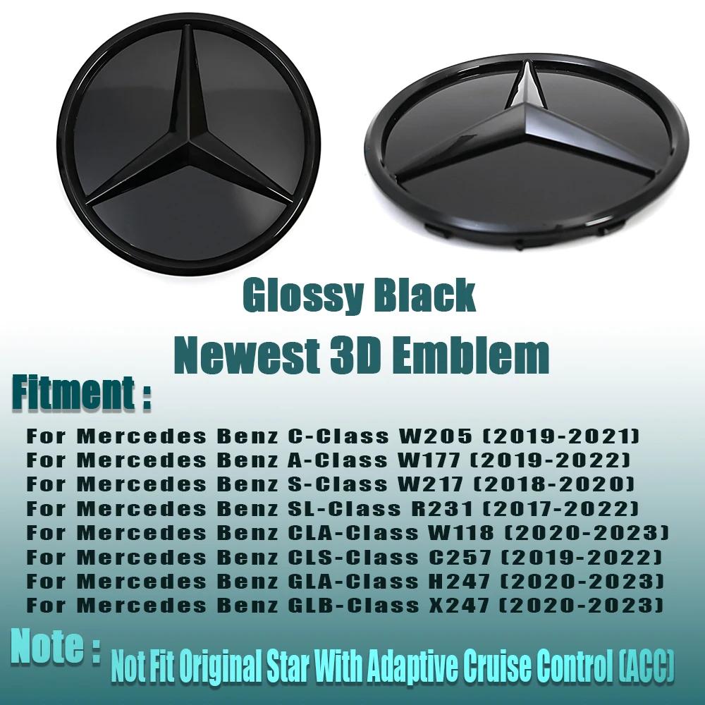 

Silver Border And Black Border Newest 3D Style Emblem Front Grille Star Emblem Logo For Mercedes Benz GLB X247 CLS C257 A W177