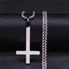 Collana Croce Rovesciata Acciaio Inossidabile Paganesimo Stregoneria Donna/Uomo Collana Croce Rovesciata Gioielli collier N8373S02