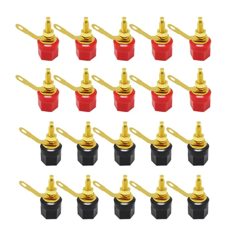 20/80/200pcs 4mm Gold Plated Speaker Amplifier Binding Post Banana Plug Speaker Terminal Binding Post for Connector