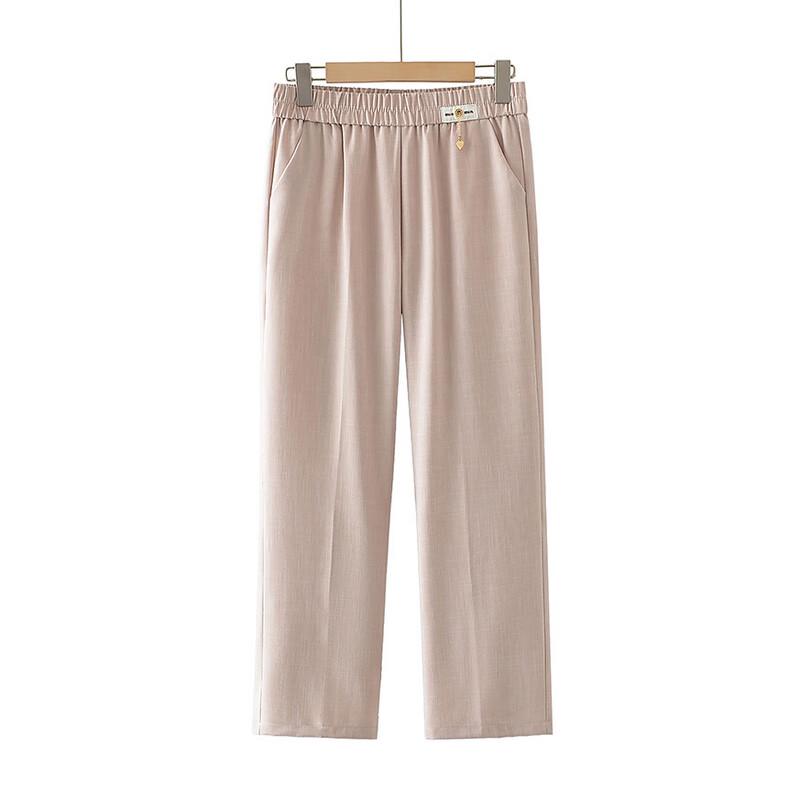 Hodo Women's Mid-Aged Straight Leg Elastic Waist Summer Pants