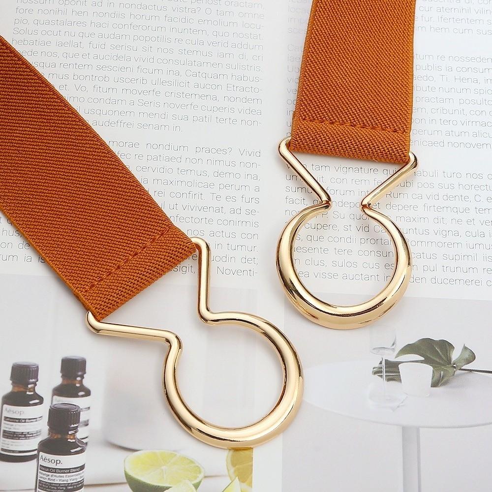 Adjustable Elastic Belt Versatile Metal Buckle Belt Casual Waist Belt  for Women
