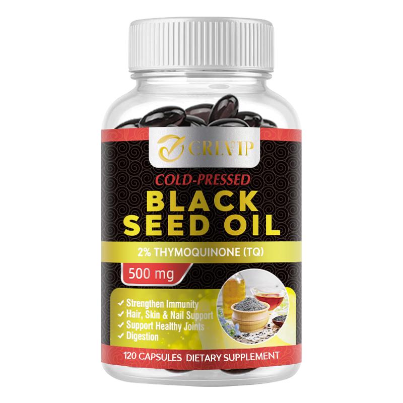 High-purity black cumin seed oil capsules, 500 mg, natural supplement, nutritional supplement, suitable for adults. 120*1