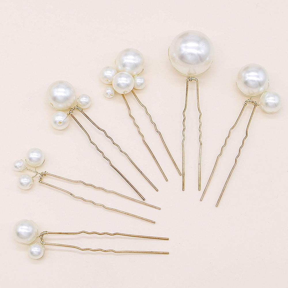 6PCS Rhinestones U-shaped Hair Pins Little Simple Bride Wedding Hair Pins Bridal Hair Piece Wedding Hair Accessories for Women