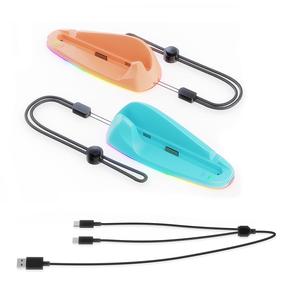 2PC Game Controller Mouse with RGB Lights Controller Mouse Hand Grips Game Controller Charging Dock for Joy-Con 2 for Switch 2