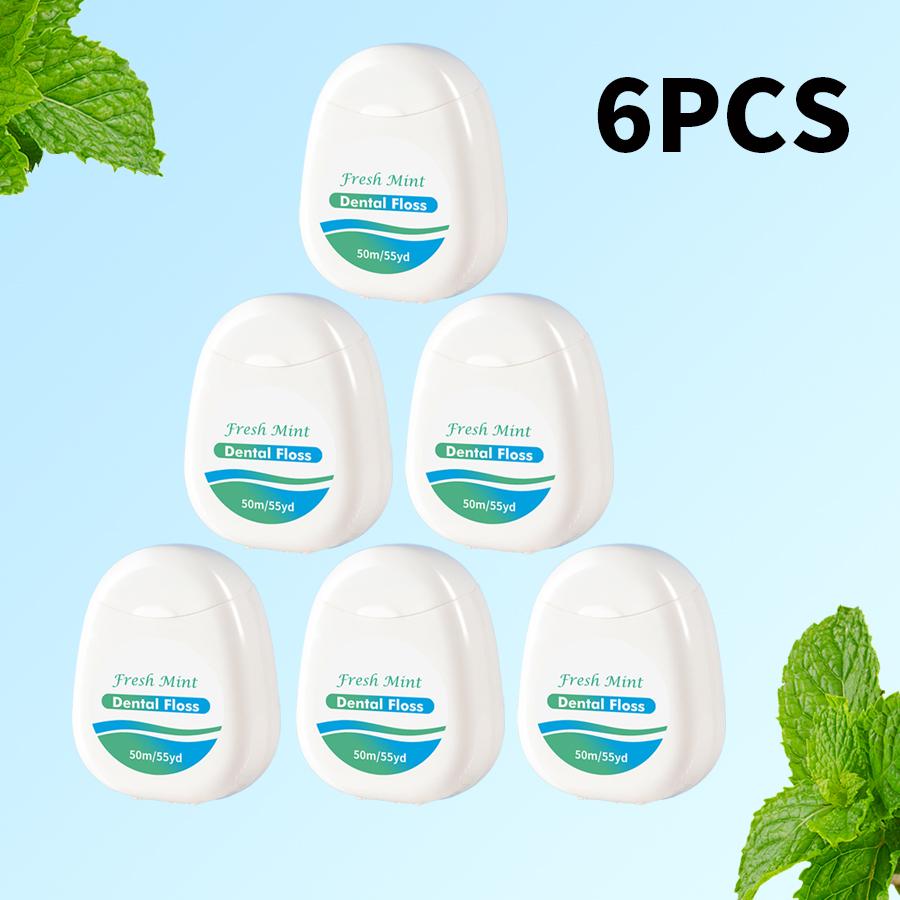 12 pieces, 6 pieces, 3 pieces - Mint dental floss roll -50 meters 1 piece - Suitable for personal interdental cleaning tool