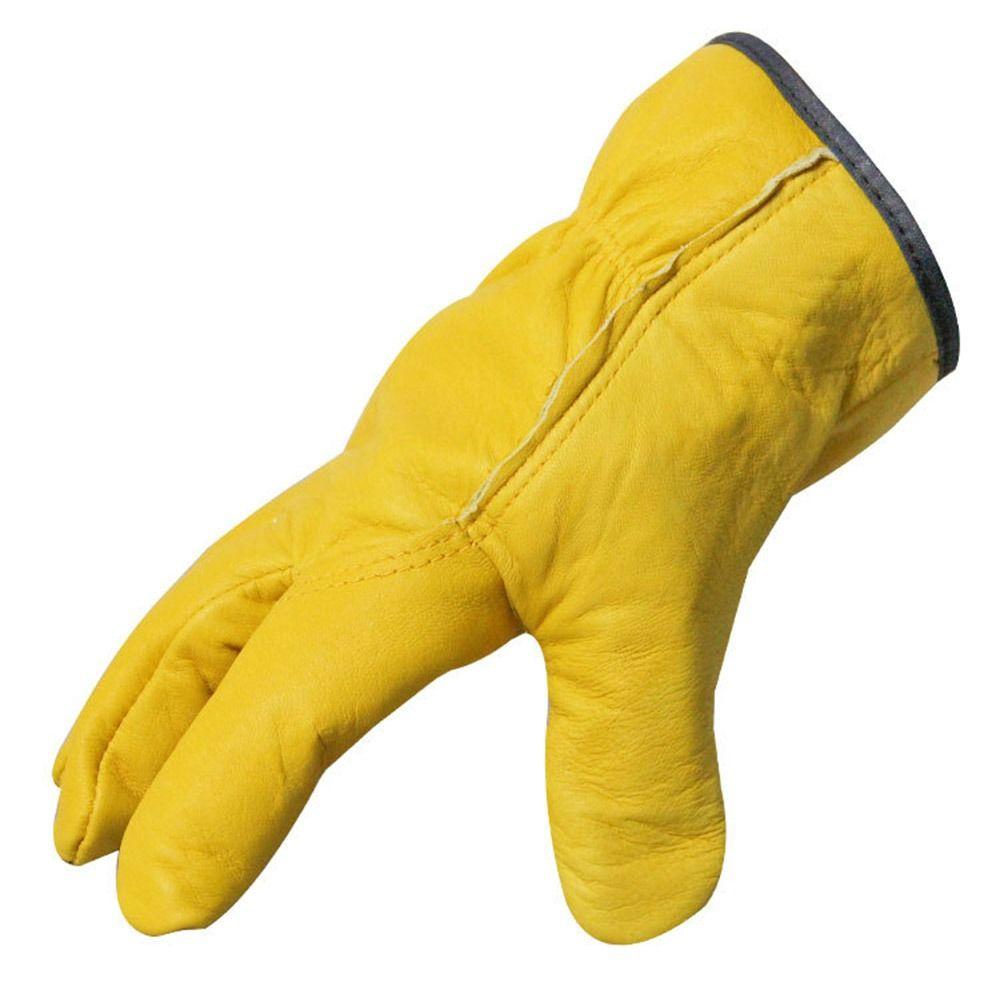 Wear-resistant Leather Mechanic Garden Plush Work Gloves Labor Gloves Driving Gloves Winter Warm