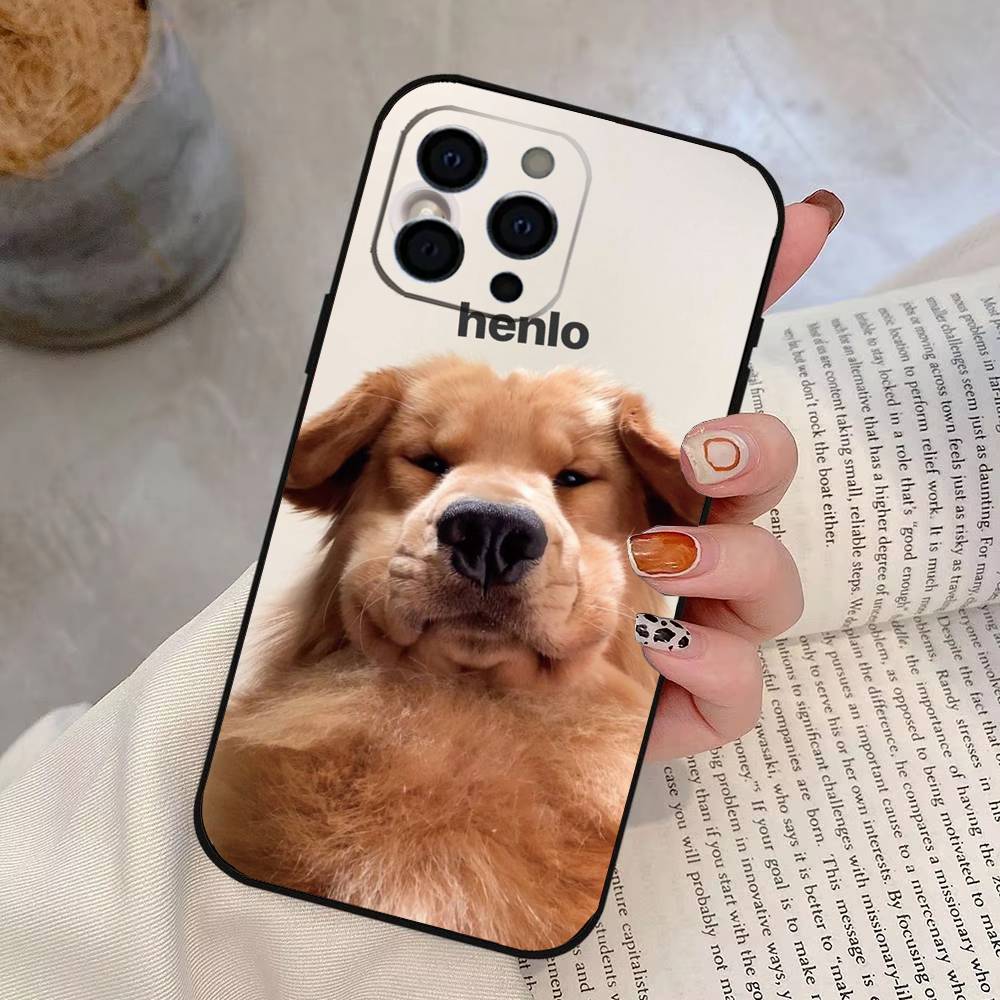 Lustige Süße Hund Handyhülle Für iPhone 17,16,15,14,13,12,11 Plus,Pro Max,XS,Weiche Silikon Schwarze Hülle