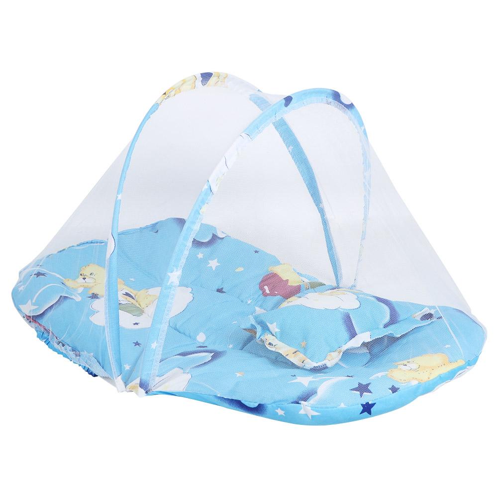 Portable Folding Cute Cartoon Pattern Baby Mosquito Net with Sleeping Pad Pillow